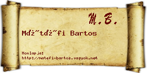 Mátéfi Bartos névjegykártya